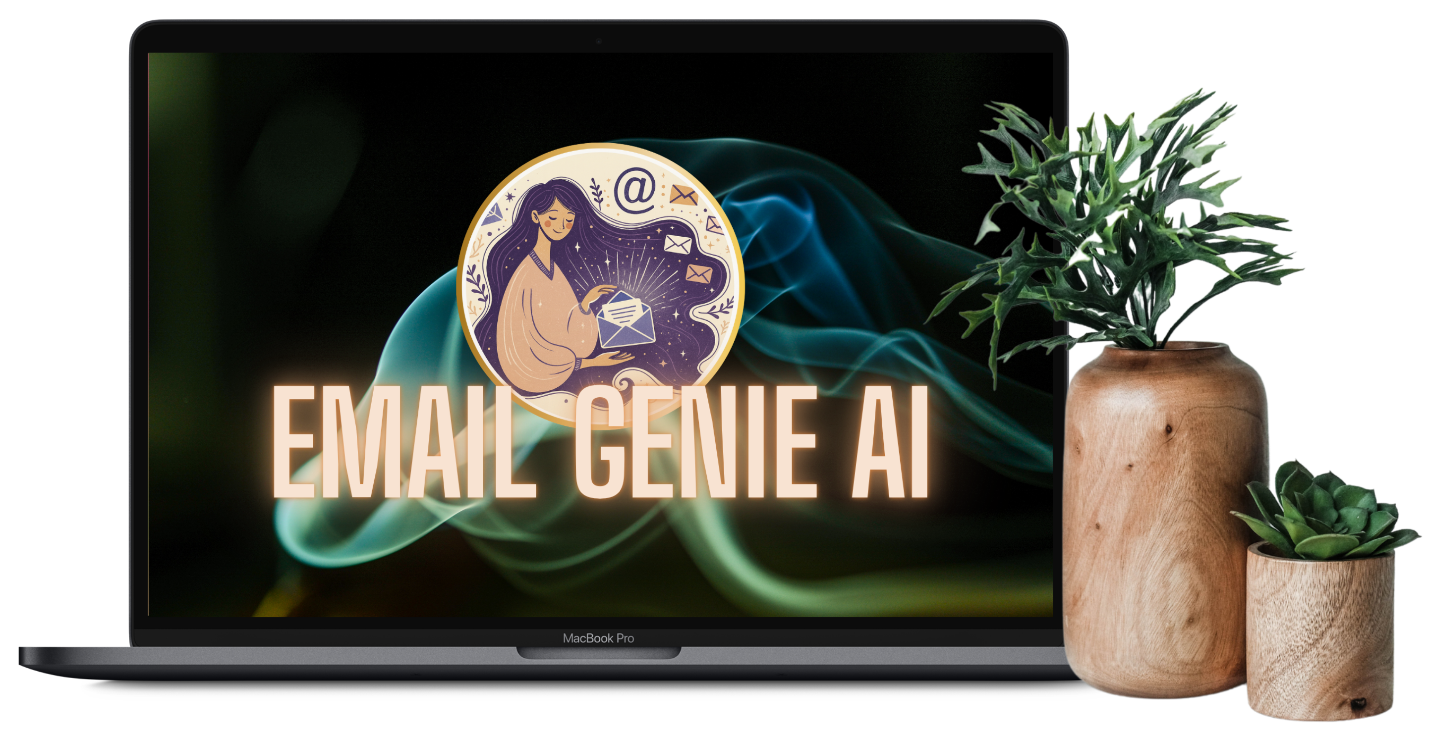 Email Genie AI displayed on a laptop