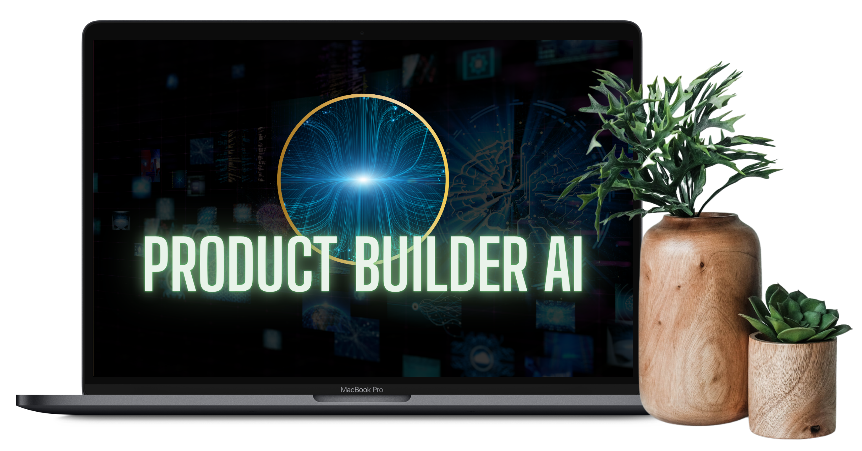 Product Builder AI displayed on a laptop